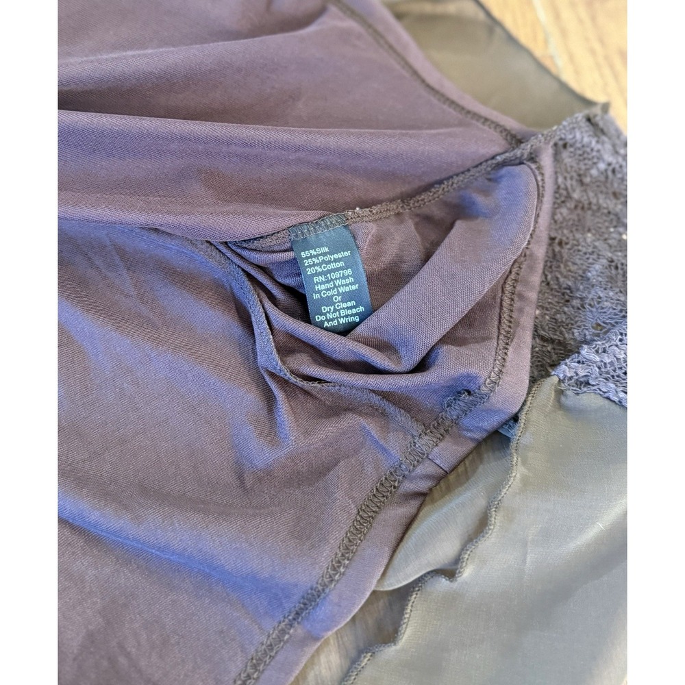 Pretty Angel Forest Fairy Whimsigoth Silk Blend Top Size XL Brown Lace Whimsical - Picture 4 of 6